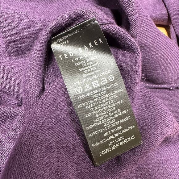 Ted Baker NWT London Men's Sandkas Slim Fit Crewneck Purple Sweater Size 7 XXXL - Picture 6 of 11